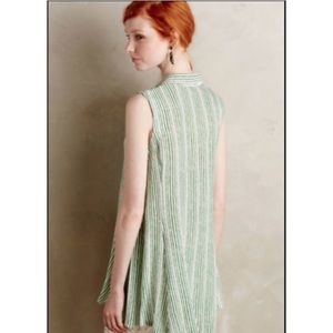 Anthropologie 11 1 TYLHO green stripe tunic - M